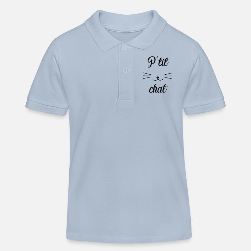 chat - Polo enfant bio Stanley/Stella - bleu ciel