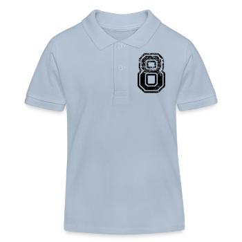 8 - Nummer - Kinder Organic Poloshirt Mini Sprinter von Stanley/Stella - sky Blue - Vorne
