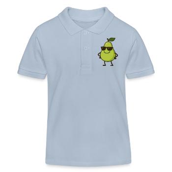 birne comic cool - Kinder Organic Poloshirt Mini Sprinter von Stanley/Stella - sky Blue - Vorne