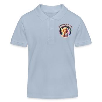 Je T Aime Mon Ange 5 - Polo enfant bio Stanley/Stella - bleu ciel - Devant