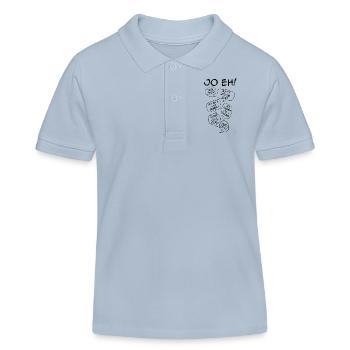 Mimikama "Ja eh" + "Oida" - Kinder Organic Poloshirt Mini Sprinter von Stanley/Stella - sky Blue - Vorne