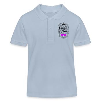 Voyage Filles Vacances Voyage Filles - Polo enfant bio Stanley/Stella - bleu ciel - Devant