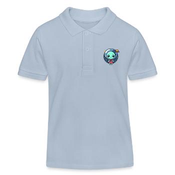 Designs For Kids – Freundliche Aliens - Kinder Organic Poloshirt Mini Sprinter von Stanley/Stella - sky Blue - Vorne