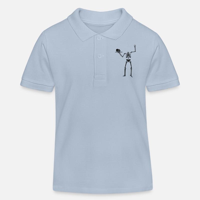 squelette - Polo enfant bio Stanley/Stella - bleu ciel