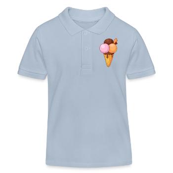 Crème glacée, crème glacée, crème glacée, crème glacée, boule, crème glacée, sundae - Polo enfant bio Stanley/Stella - bleu ciel - Devant