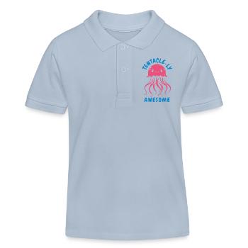 Tenacle-ly Awesome - Méduse avec tentacules - Polo enfant bio Stanley/Stella - bleu ciel - Devant