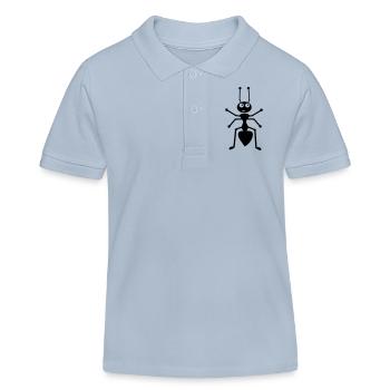 fourmi - Polo enfant bio Stanley/Stella - bleu ciel - Devant