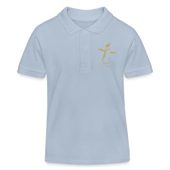 Illustrated Designs with Penguin - Kids Organic Polo Shirt by Stanley/Stella - sky blue - Front