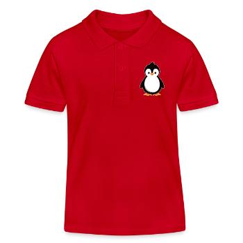 süßer Pinguin - Kinder Organic Poloshirt Mini Sprinter von Stanley/Stella - Rot - Vorne