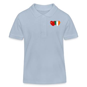 Coeur du drapeau de l’Irlande de la Chine - Polo enfant bio Stanley/Stella - bleu ciel - Devant