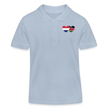 Hollande Kenya drapeau coeur - Polo enfant bio Stanley/Stella - bleu ciel - Devant