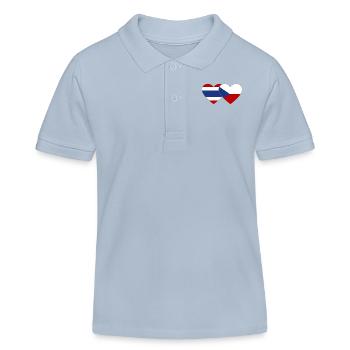 Coeur de drapeau de la République tchèque de Thaïlande - Polo enfant bio Stanley/Stella - bleu ciel - Devant