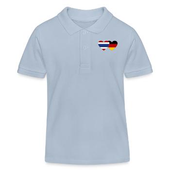 Thaïlande Allemagne Drapeau Coeur - Polo enfant bio Stanley/Stella - bleu ciel - Devant