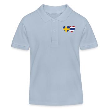 Coeur de drapeau Suède Thaïlande - Polo enfant bio Stanley/Stella - bleu ciel - Devant