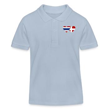 Coeur de drapeau Thaïlande Danemark - Polo enfant bio Stanley/Stella - bleu ciel - Devant