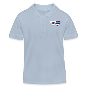Corée du Sud Thaïlande Drapeau Coeur - Polo enfant bio Stanley/Stella - bleu ciel - Devant