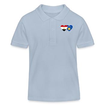 Egypte Kosovo Drapeau Coeur - Polo enfant bio Stanley/Stella - bleu ciel - Devant