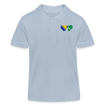 Bosnie Pakistan drapeau coeur - Polo enfant bio Stanley/Stella - bleu ciel - Devant