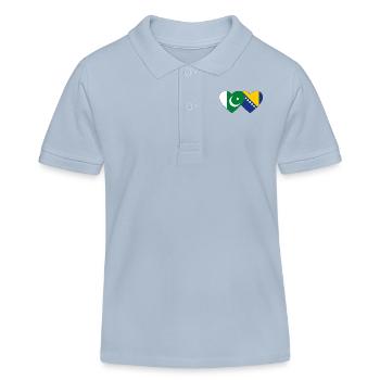 Pakistan Bosnie drapeau coeur - Polo enfant bio Stanley/Stella - bleu ciel - Devant