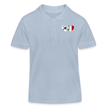 Corée du Sud Italie Drapeau Coeur - Polo enfant bio Stanley/Stella - bleu ciel - Devant