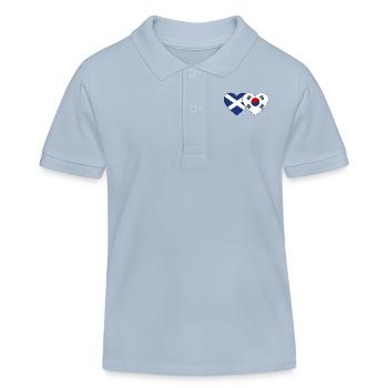 Ecosse Corée du Sud Drapeau Coeur - Polo enfant bio Stanley/Stella - bleu ciel - Devant