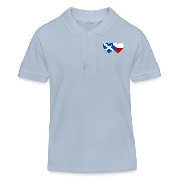 Ecosse République Tchèque Drapeau Coeur - Polo enfant bio Stanley/Stella - bleu ciel - Devant