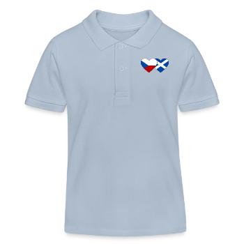 République tchèque Ecosse drapeau coeur - Polo enfant bio Stanley/Stella - bleu ciel - Devant