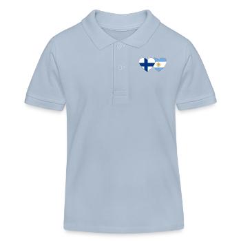 Finlande Argentine Drapeau Coeur - Polo enfant bio Stanley/Stella - bleu ciel - Devant
