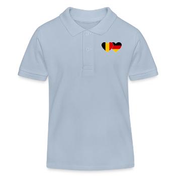 Belgique Allemagne Drapeau Coeur d’occasion - Polo enfant bio Stanley/Stella - bleu ciel - Devant