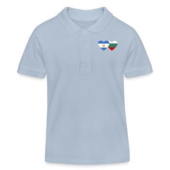 Argentine Bulgarie Drapeau Coeur - Polo enfant bio Stanley/Stella - bleu ciel - Devant