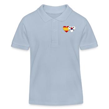 Espagne, Corée Du Sud, Drapeau, Coeur - Polo enfant bio Stanley/Stella - bleu ciel - Devant
