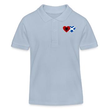 Albanie Ecosse Drapeau Coeur - Polo enfant bio Stanley/Stella - bleu ciel - Devant