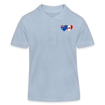 Australie Canada drapeau coeur - Polo enfant bio Stanley/Stella - bleu ciel - Devant