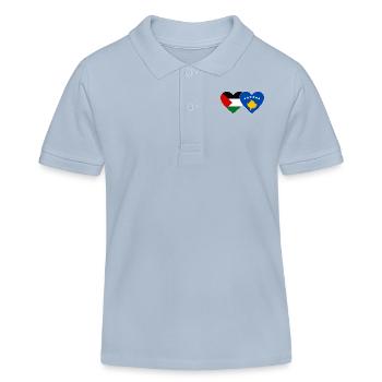 Palestine Kosovo drapeau coeur - Polo enfant bio Stanley/Stella - bleu ciel - Devant