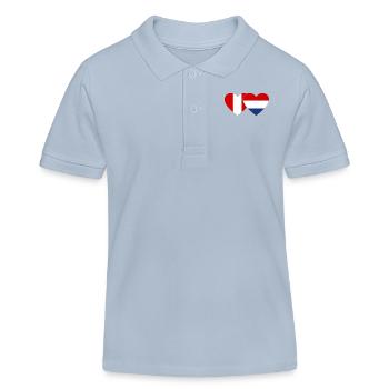 Peru Holland Flagge Herz - Kinder Organic Poloshirt Mini Sprinter von Stanley/Stella - sky Blue - Vorne