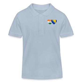 Inde Bosnie drapeau coeur - Polo enfant bio Stanley/Stella - bleu ciel - Devant