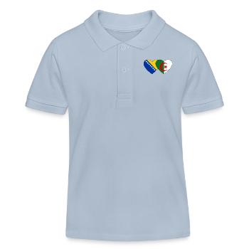 Bosnie Algérie Drapeau Coeur - Polo enfant bio Stanley/Stella - bleu ciel - Devant