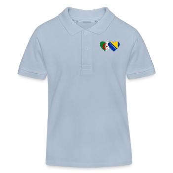 Algérie Bosnie Drapeau Coeur - Polo enfant bio Stanley/Stella - bleu ciel - Devant