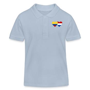 Colombie Hollande drapeau coeur - Polo enfant bio Stanley/Stella - bleu ciel - Devant