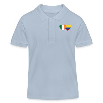Irlande Colombie Drapeau Coeur - Polo enfant bio Stanley/Stella - bleu ciel - Devant