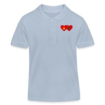 Vietnam Marokko Flagge Herz - Kinder Organic Poloshirt Mini Sprinter von Stanley/Stella - sky Blue - Vorne