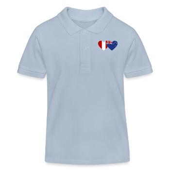 Peru Neuseeland Flagge Herz - Kinder Organic Poloshirt Mini Sprinter von Stanley/Stella - sky Blue - Vorne