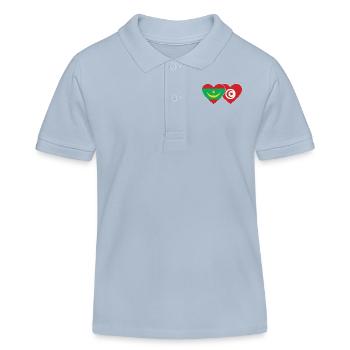 Mauritanie Tunisie Drapeau Cœur - Polo enfant bio Stanley/Stella - bleu ciel - Devant