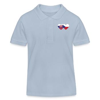 Slowakei Tschechien Flagge Herz - Kinder Organic Poloshirt Mini Sprinter von Stanley/Stella - sky Blue - Vorne