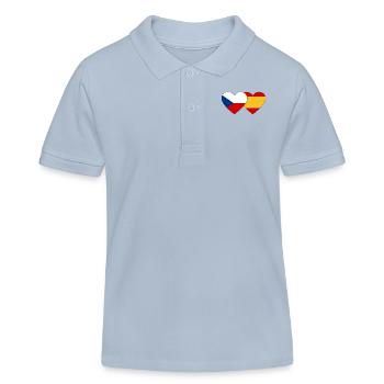 République tchèque Espagne Drapeau Coeur - Polo enfant bio Stanley/Stella - bleu ciel - Devant