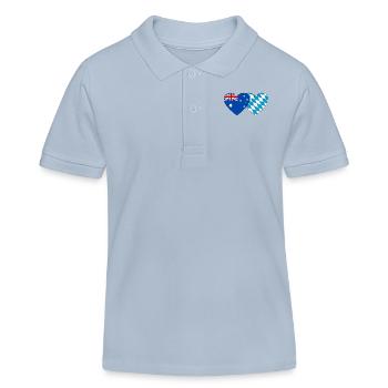 Australie Bavière Drapeau Coeur - Polo enfant bio Stanley/Stella - bleu ciel - Devant