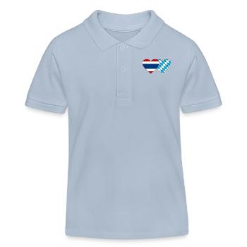 Thailand Bavaria Flag Heart - Kids Organic Polo Shirt by Stanley/Stella - sky blue - Front