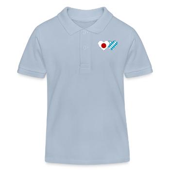 Japan Bavaria Flag Heart - Kids Organic Polo Shirt by Stanley/Stella - sky blue - Front