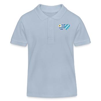 Uruguay Bavaroise Drapeau Coeur - Polo enfant bio Stanley/Stella - bleu ciel - Devant