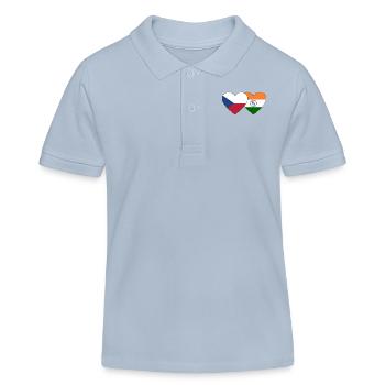 République tchèque Inde Drapeau Coeur - Polo enfant bio Stanley/Stella - bleu ciel - Devant